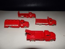 4 CAMIONS  LEGO VINTAGE HO ESSO CITERNE PLATEAU DEPANEUSE