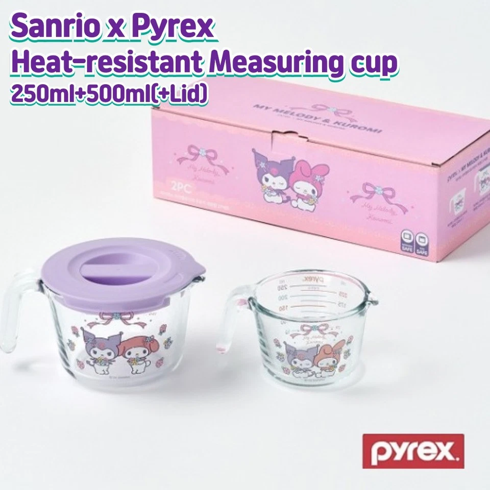 Limited Pyrex Sanrio Measuring Cup2p+Lid Set +Mixing Bowl 2p+Glass Container 2p - Image 3 of 4