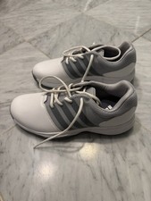 adidas Men's 360 Traxion Bounce Golf Shoes White/Gray Trim, Size 8, Q44712