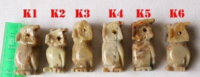 Speckstein Tier Eule Uhu Kauz 4cm hoch Farbwahl grau beige Symbol Zoo Weisheit