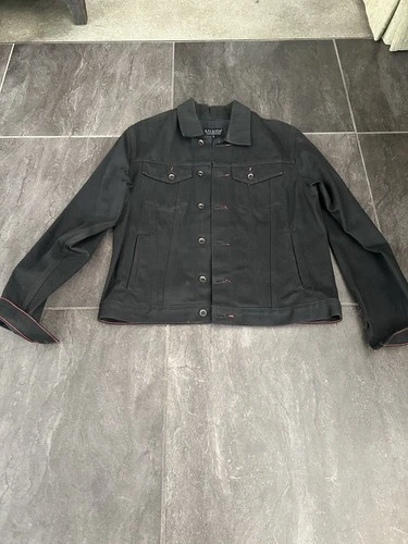 Raleigh Denim Workshop Men’s Jacket Size Medium Black With Red Accents ￼ - product listing photo