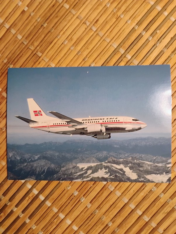 Postcard Airline BRAATHENS SAFE Boeing 737-500