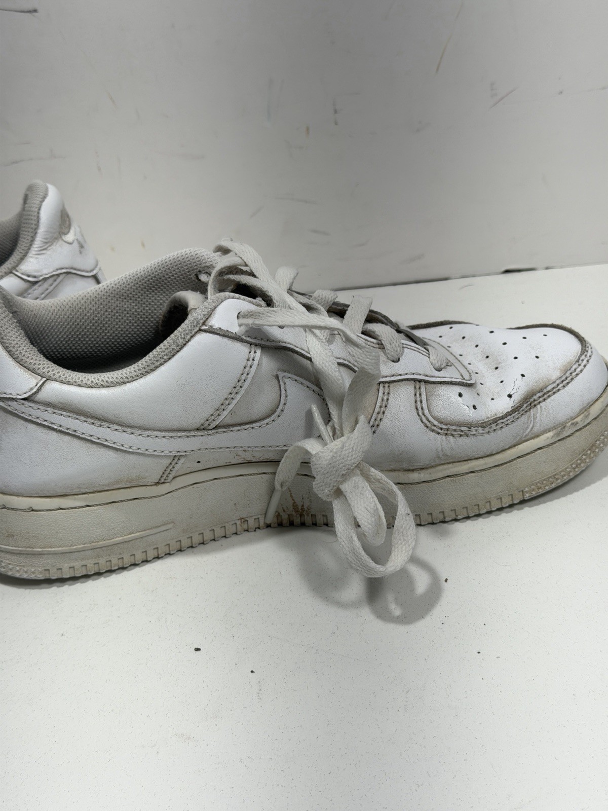 Nike Air Force 1 Low GS White 314192-117 Boys Sneakers Size 6.5Y USED thumbnail 9