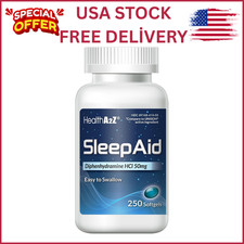 Sleep Aid, Diphenhydramine HCl 50mg, 250 Softgels, Supports Deeper Restful Sleep