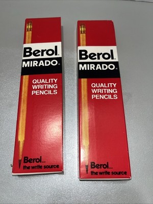 Vtg Berol Mirado No 174-2  Unsharpened Medium Soft Writing Pencils 2 BOXES OF 12