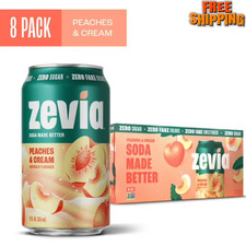 Zevia Zero Sugar Soda, Peaches and Cream, 12 ...