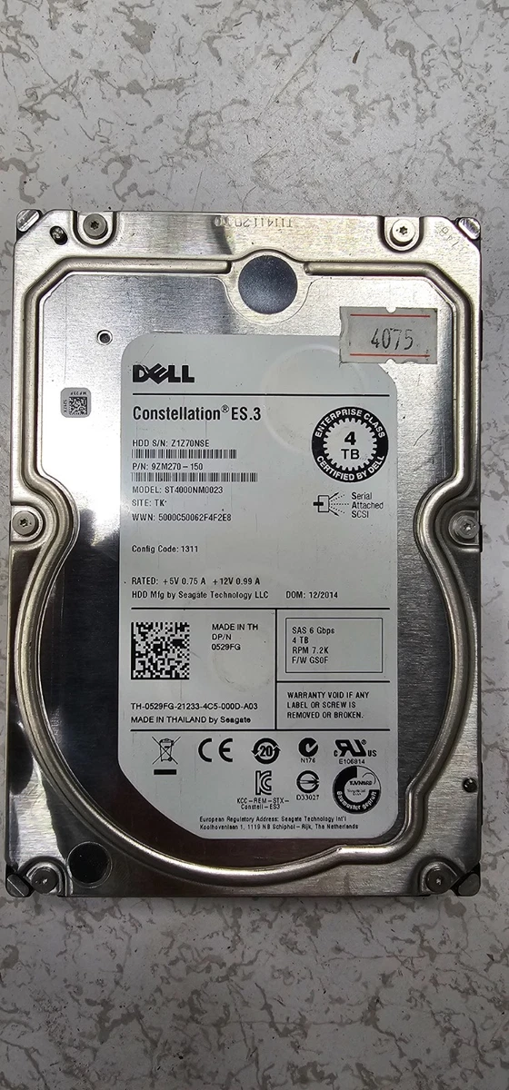 25+ Dell SAS Internal 4 TB Storage Capacity 7200 RPM Rotation