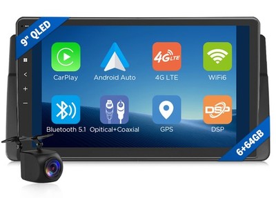 9''QLED 6+64 Android 13 Autoradio für BMW 3er E46 Navigation Wireless CarPlay DSP
