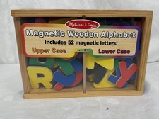 Melissa  Doug Magnetic Wooden Alphabet 52 Letters Upper  Lower Case Ages 3 
