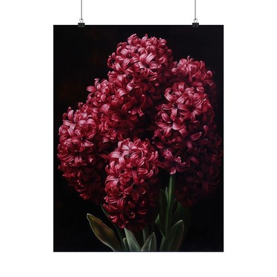 Burgundy Hyacinth Flower Art Print, Flower Painting, Flower Décor, Floral Art 