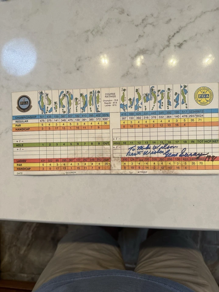 ЧРЕЗВЫЧАЙНО РЕДКАЯ С АВТОГРАФОМ GENE SARAZEN SCORECARD PGA НАЦИОНАЛЬНЫЙ ГОЛЬФ-КЛУБ - Изображение 4 из 4