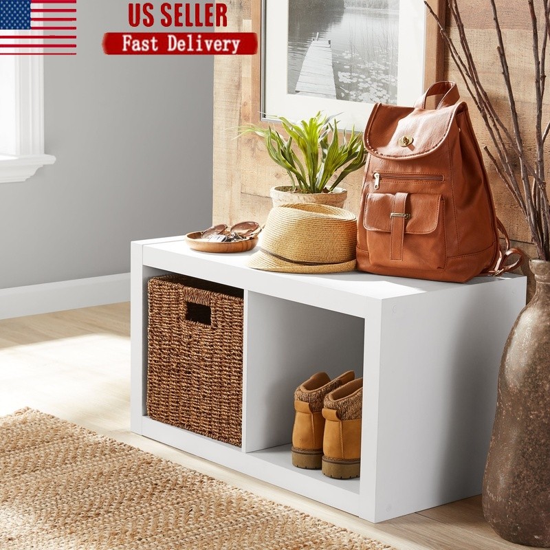 2 Cube Storage Organizer Open Back Versatile Bookcase Easy Assembly Home Office