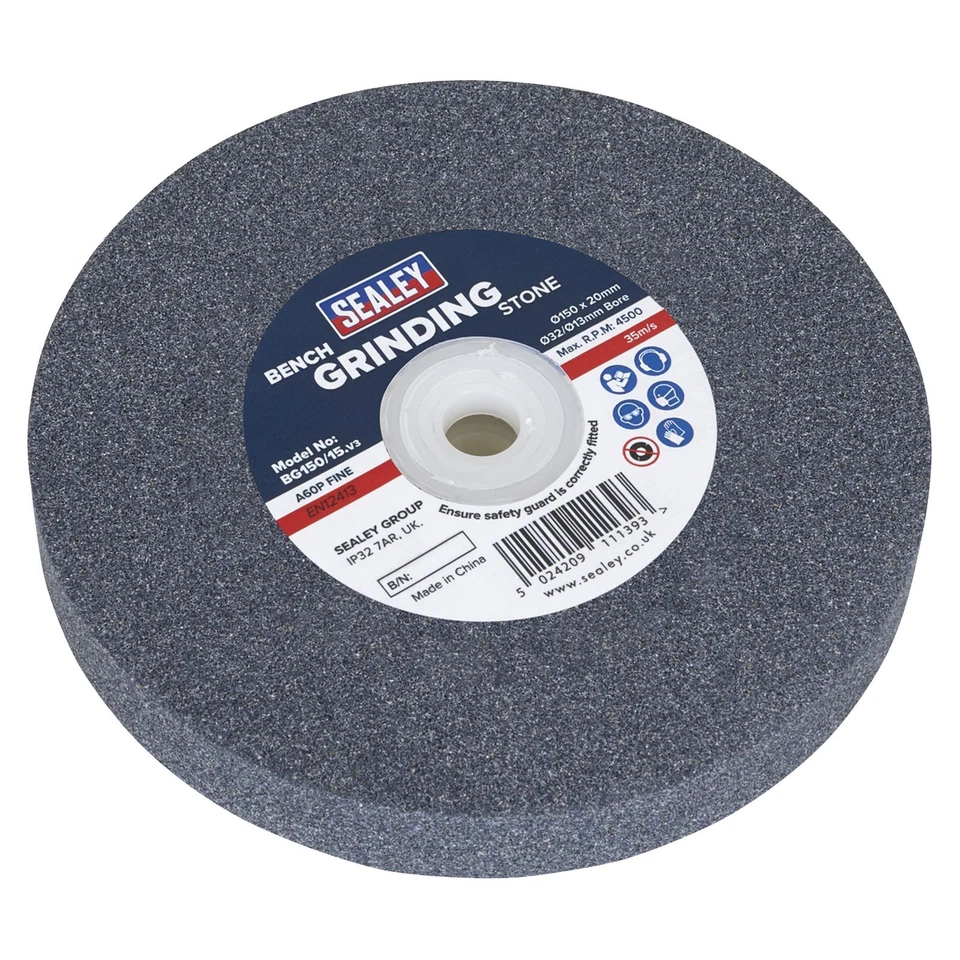 Sealey Grinding Stone Ø150 x 20mm 32(13)mm Bore A60P Fine Power Tool Accessory
