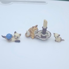 Vintage Hand Painted Miniature Cat Figurine L...