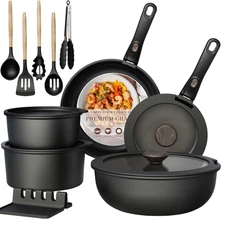 Astercook Detachable Handle CookwAsteare Set Non-Stick Induction Ready Pots Pans