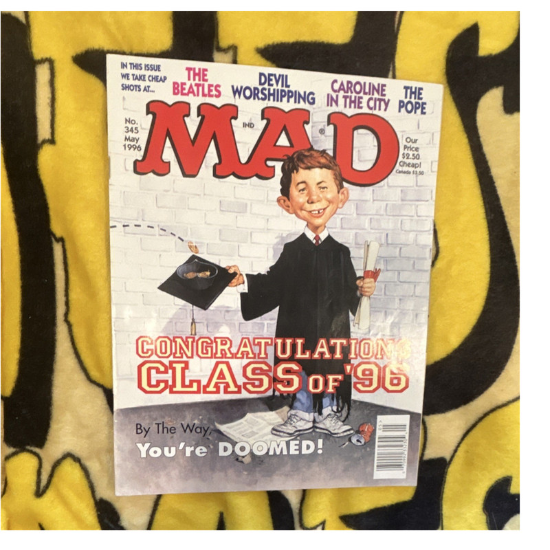 Mad Magazine No. 345 May 1996 Graduation Class of '96 The Beatles Tom Bunk