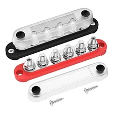 DAIERTEK 12V Bus Bar 6 x 5/16" (M8) Terminal Studs 12 Volt Power 150A