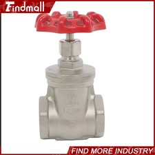 Findmall Gate Valve - 1 1/4" NPT Stainless Steel Female X Female Thread Rotary