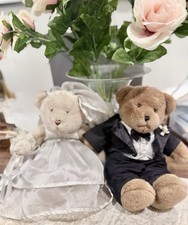 Wedding Bride and Groom Plush 12 Inch Bears Set of 2