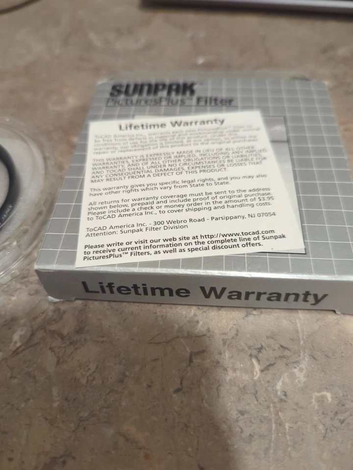 SUNPAK ULTRAVIOLET UV 72mm LENS FILTER IN ORIGINAL BOX MADE IN JAPAN - Image 3 of 4