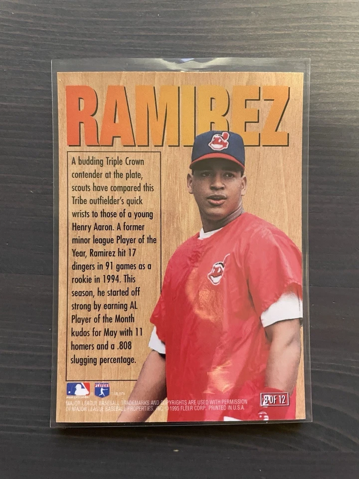 Manny Ramirez 1996 Ultra HR / Home Run Kings Gold Medallion SSP Wood Parallel #8 - Image 4 of 4