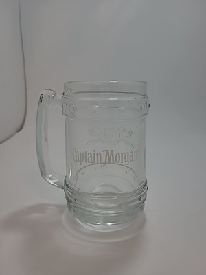 Captain Morgan Heavy Drinking Glass Mug Rum Barrel Man Cave Bar Tankard Stein