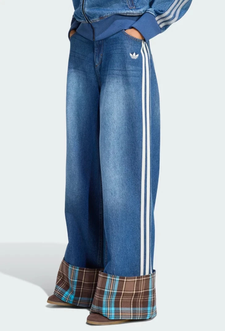 adidas Originals Vintage Wide Leg Jeans Women's Pants KW4518 No Tariffs In US