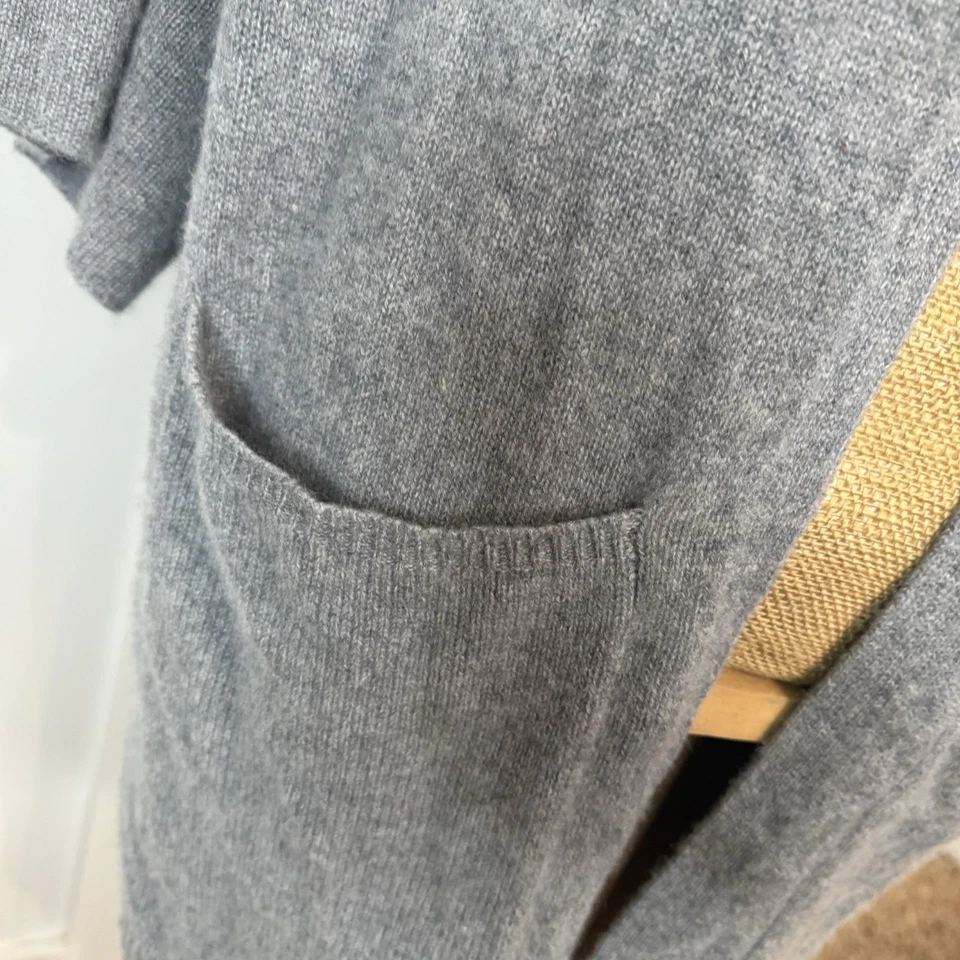 Halogen 100% Cashmere Long Open Front Cardigan Women’s One Size Gray 1/2 Sleeve - Image 2 of 4