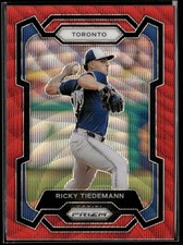 2024 Panini Prizm #90 Ricky Tiedemann Ruby Wave Prizms