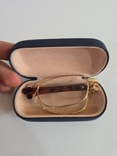 Mint Vintage Mini Folding Reading Glasses Gold Frame 1.50 W/ Slim Hard Case