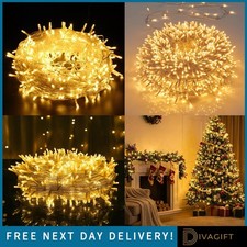 WARM WHITE FAIRY STRING LIGHTS 100-500 LED PLUG IN INDOOR OUTDOOR CHRISTMAS TREE