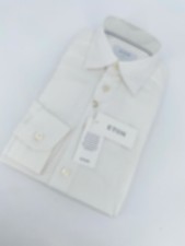 Eton Dress Shirt Mens S 15 - 38 White Textured Poplin Slim Fit Collar Button Up