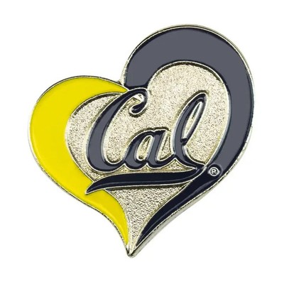 UC Berkeley Golden Bears Swirl Heart Pin (Officially Licensed Product)