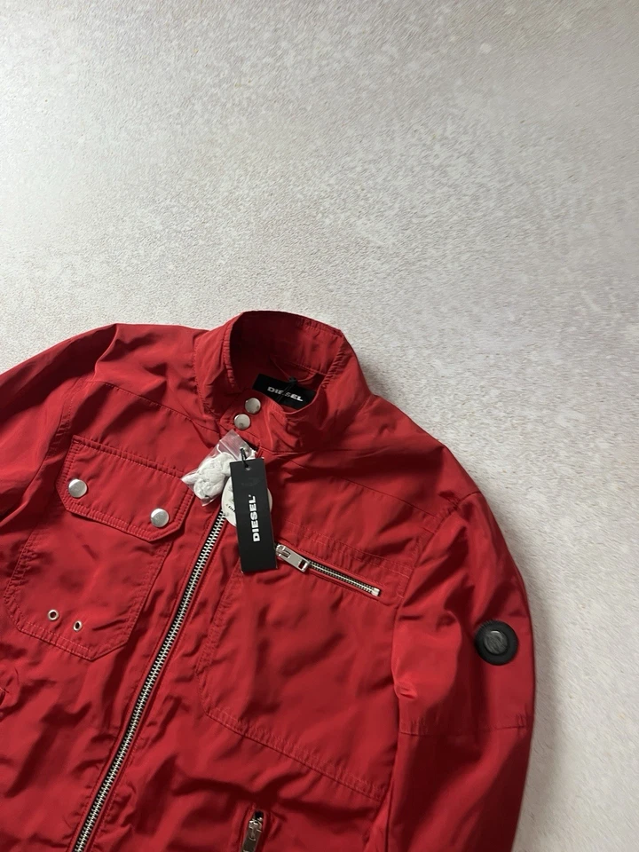 Chaqueta roja de nailon recubierta de teflón para motocicleta Diesel J-RIDE para hombre S* Foto 2 de 4