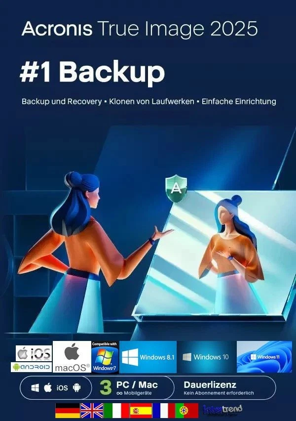 Acronis True Image 2025 versión completa 3 PC/Mac licencia permanente DE/ML + manual NUEVO