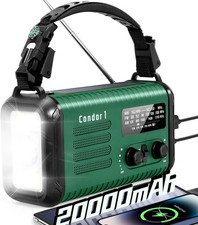 Emergency Crank Radio, 20000mAh / 74000mWh Solar Hand Crank Weather Radio with N