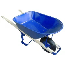 Westward 10G167 Wheelbarrow, Steel, 6 Cu. Ft., Flat Free
