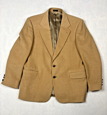 Di Benedetto VTG 100% Mongolian Camel Hair Blazer Jacket Men 46 Reg USA Made