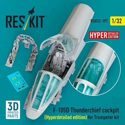 1/32 Reskit RSU32-0197 F-105D Thunderchief cockpit(Hyperdetailed edition) for Tr