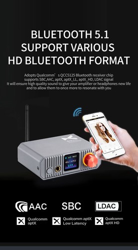 xDuoo XQ-50 Pro3 - BT5.1 Receiver & Headphone AMP - Qualcomm & Cirrus Logic - Zdjęcie 9 z 17