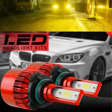 2x SUPER YELLOW 9012 LED Headlight Conversion Kit lasfit 3000k Light Bulbs 3K