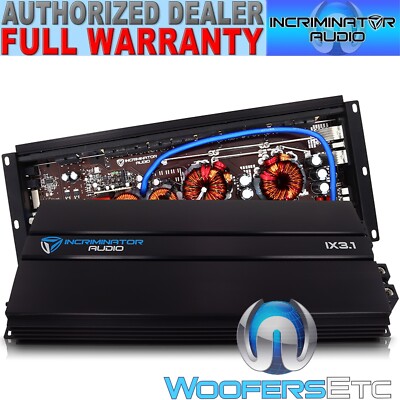 INCRIMINATOR AUDIO iX3.1 3000W RMS MONOBLOCK SUBWOOFERS SPEAKERS BASS AMPLIFIER