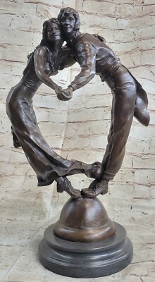 Couple Embracing Hot Cast Sculpture, Bronze Hand Made by Lost Wax Method Figure