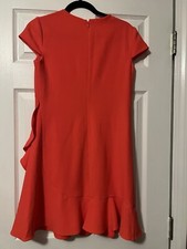 Eliza J Size 2 Red Lined Dress With Ruffle