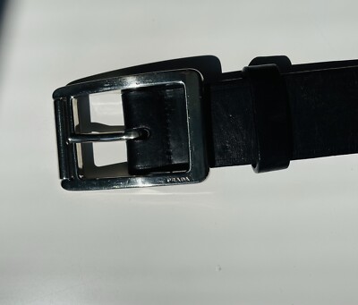 PRADA Men's Black Leather Belt Size: 33”-37” | eBay