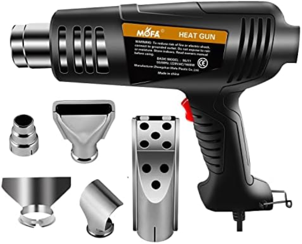 Pistolet Ã  air chaud mofa Professional MJ11 1600 watts, plage de tempÃ©rature 2