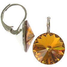 12mm Ohrringe mit Swarovski Elements Kristall in der Farbe Topas Braun