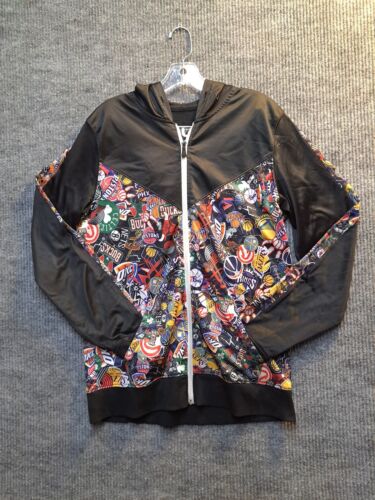 OFFICIAL NBA JACKET HOODIE COAT ALL TEAMS PRINT SIZE Large FULL ZIP