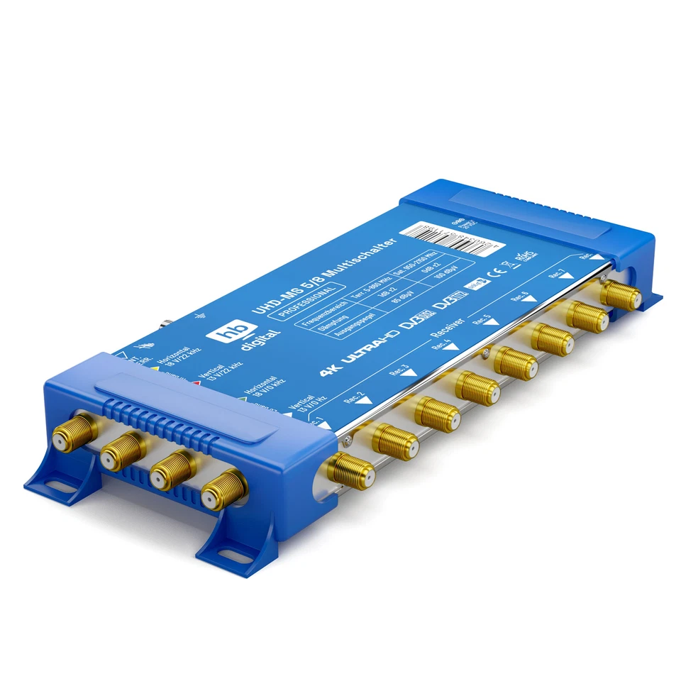 SAT Multischalter 5/8 HDTV FullHD fähig bis 8 Teilnehmer Switch SAT Verteiler 4K - Bild 3 von 4
