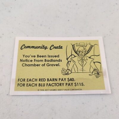 Monopoly Team Fortress 2 Community Crate You've Been Issued Notice From Badlands